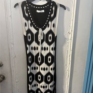 Altuzarra Black White Print
Sleeveless Midi Dress Sz.  Small.